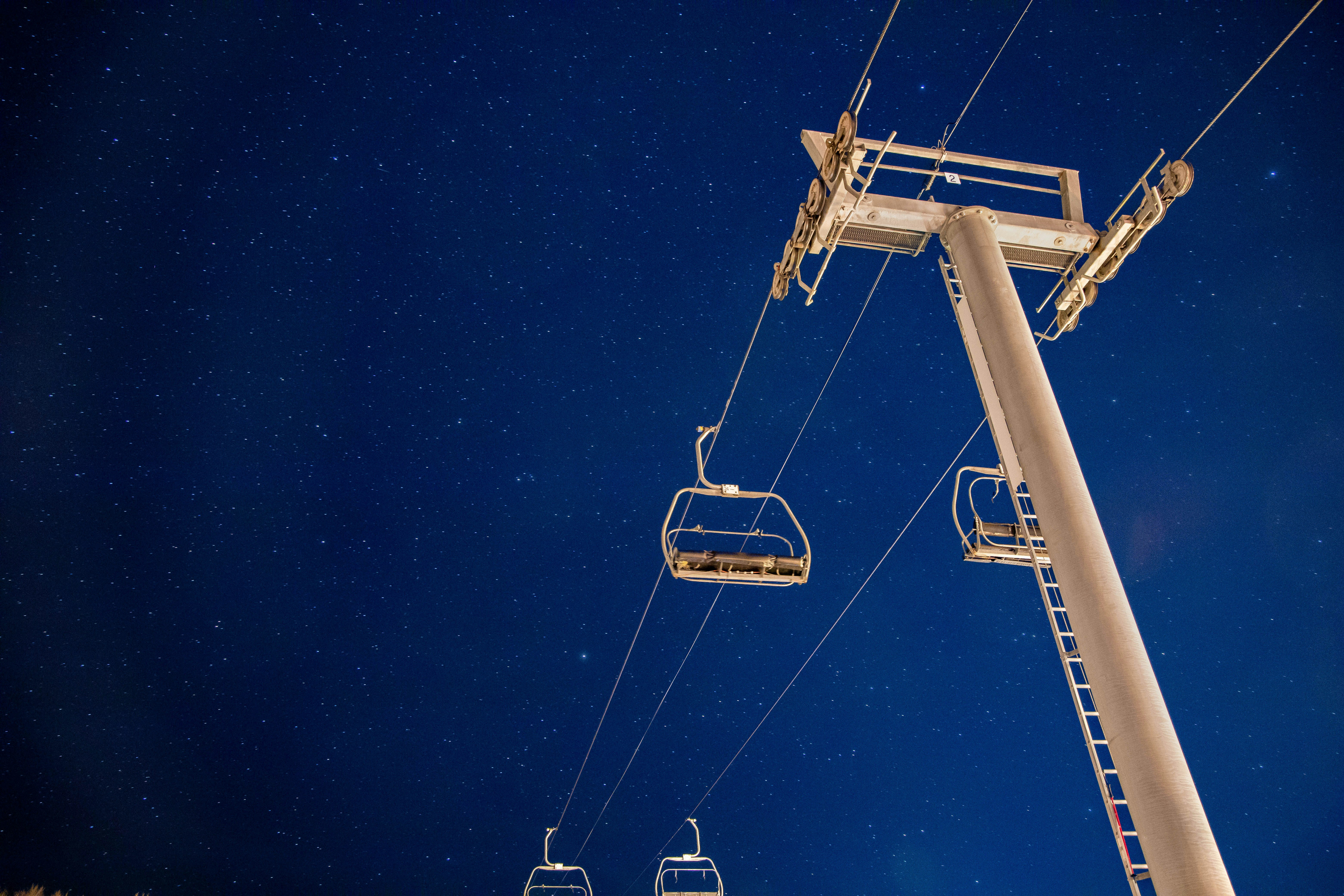 yellow cable car under blue sky